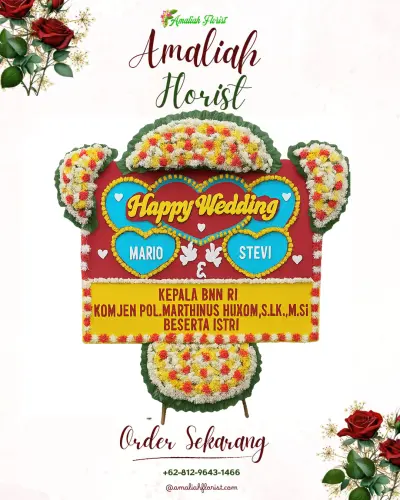 Karangan Papan Bunga Pernikahan di Kedewatan